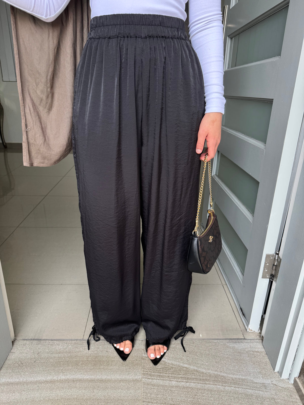 Satin Tie Pants