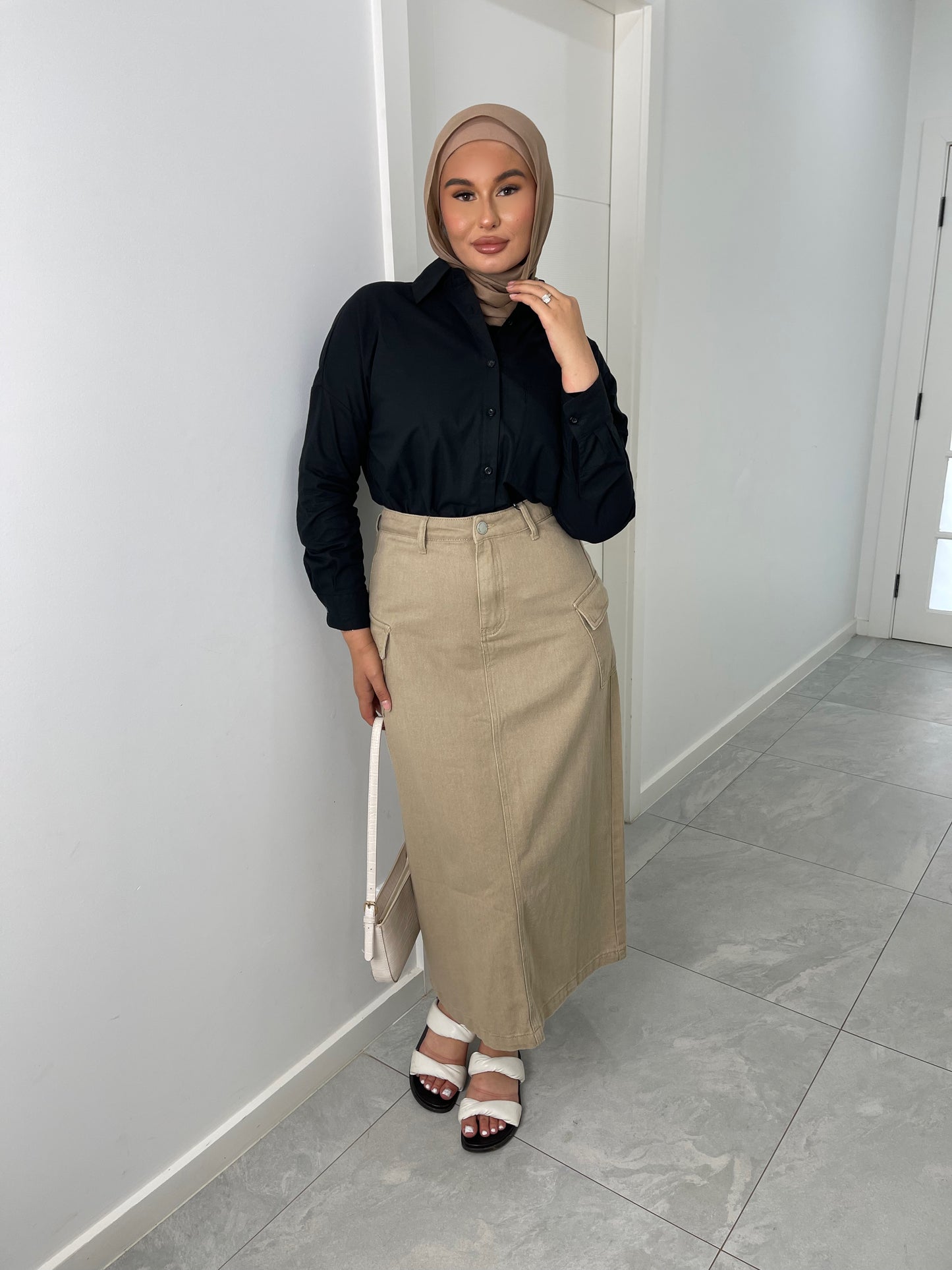 Cargo Denim Skirt
