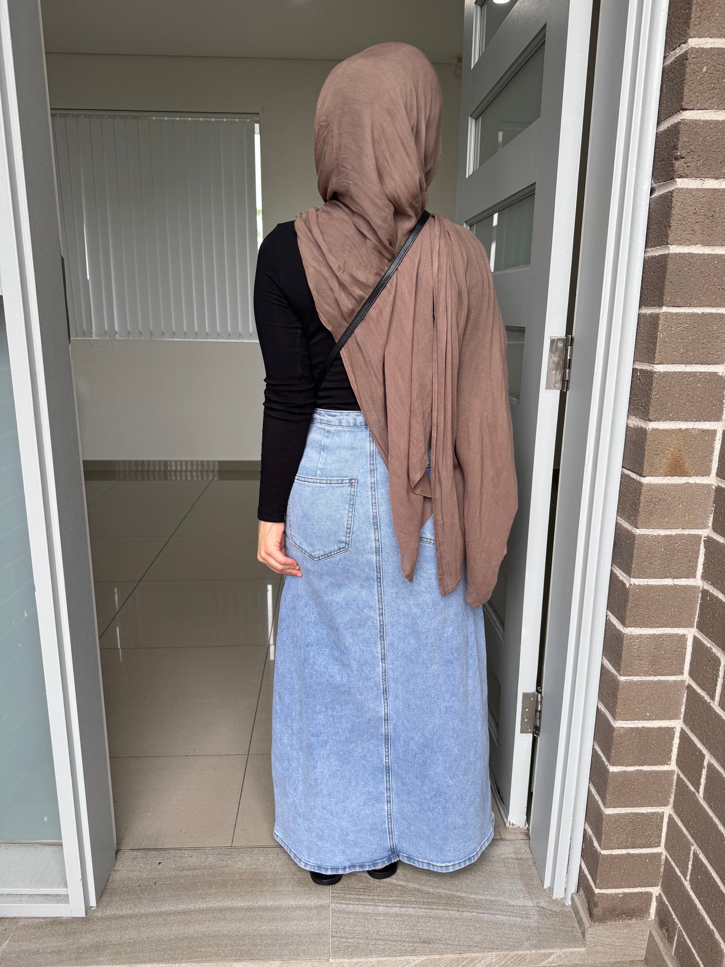 Tie Denim Skirt
