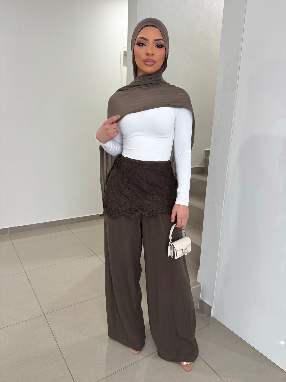 Raiy Lace Overlay Pants