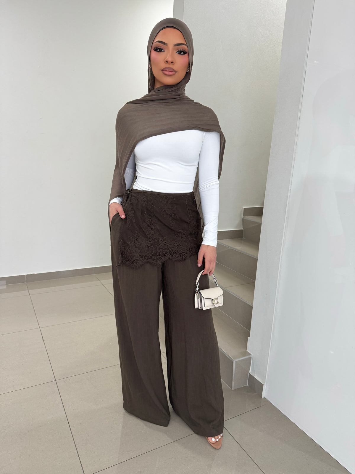 Raiy Lace Overlay Pants