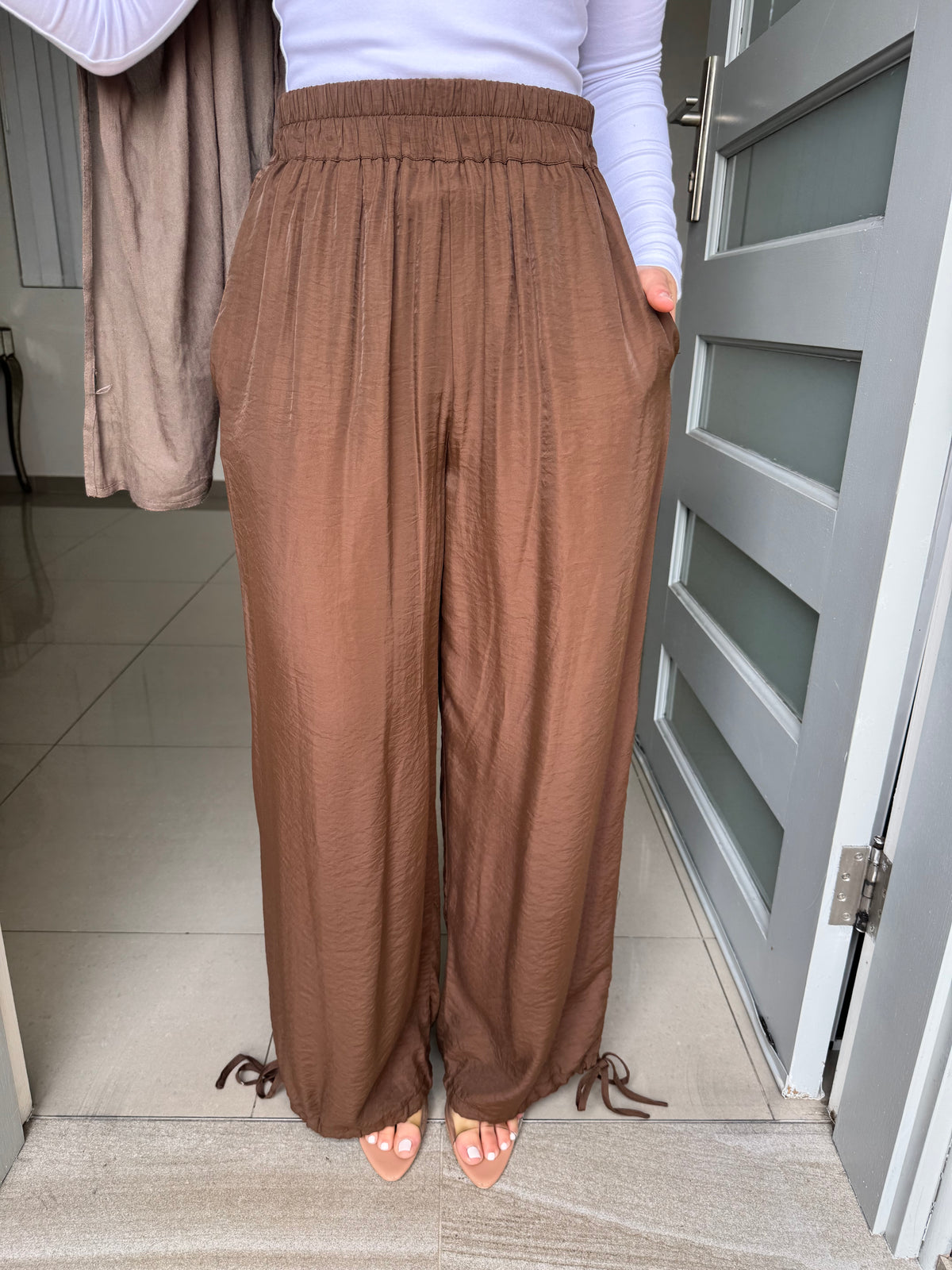 Satin Tie Pants