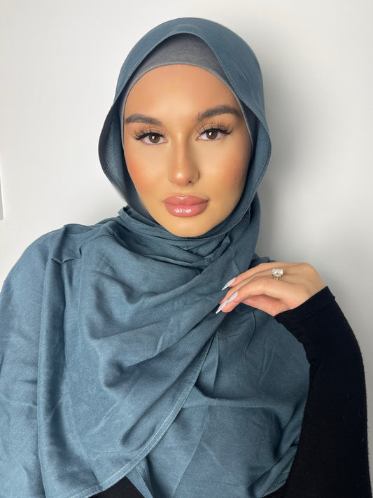 Duck Blue Cotton Hijab"